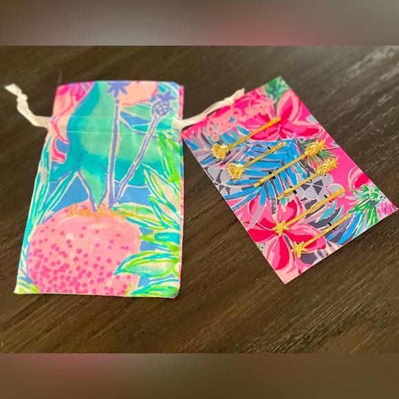 Lilly Pulitzer Accessories - New Never Used Lilly Pulitzer Hair Pin Set & New Never Used Jewelry Bag